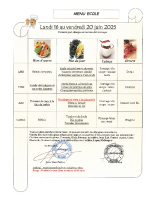 Menu Prim. S25 du 16 au 20 juin 2025