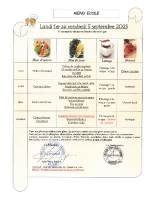 S36 école menu du 01 au 05 Septembre 2025